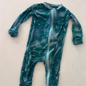 Kickee Pants onesie aqua nautical pajamas 9-12 months